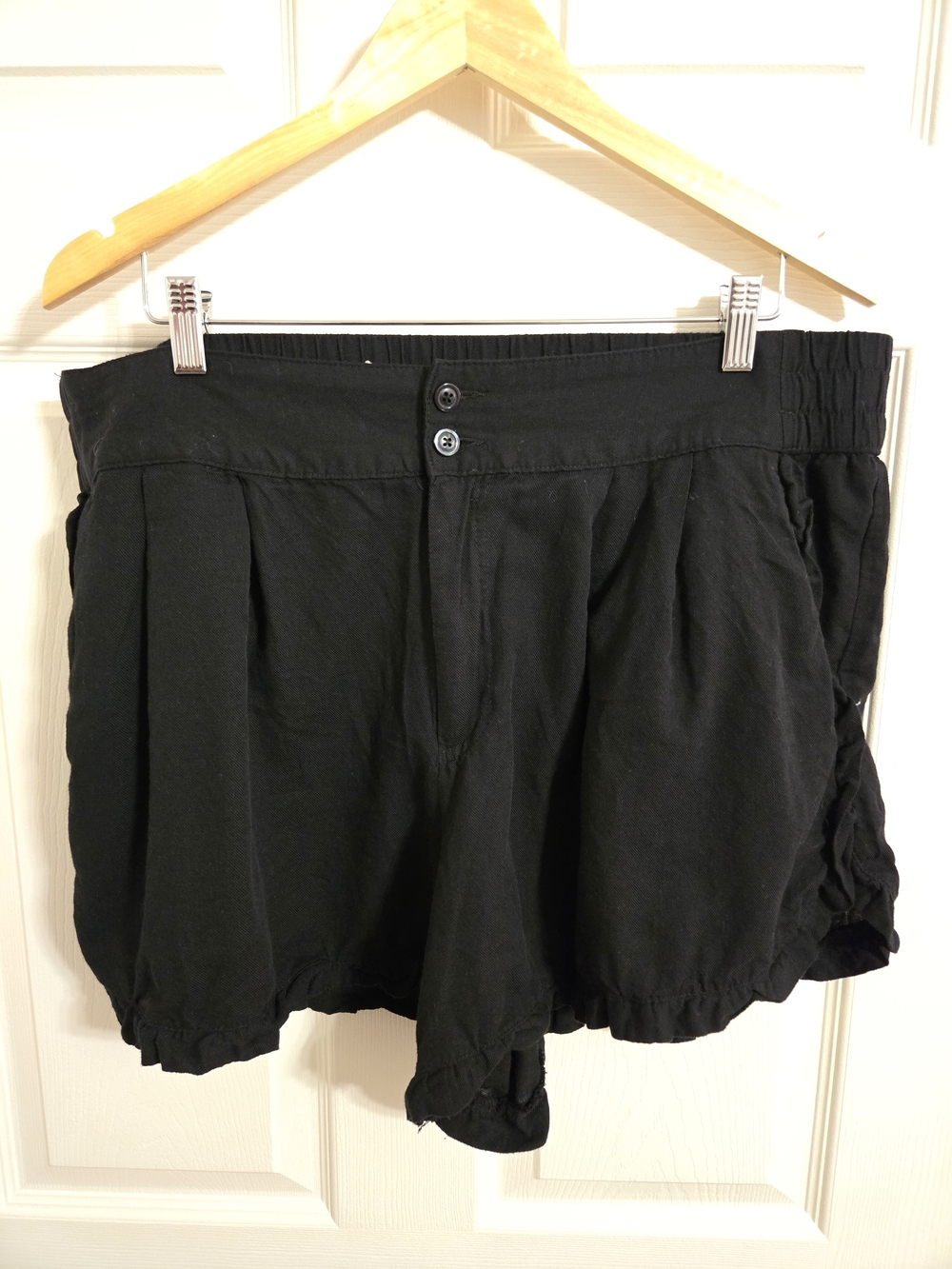 Who What Wear Black Women’s Relaxed Cotton Summer Shorts Size 16W Pockets